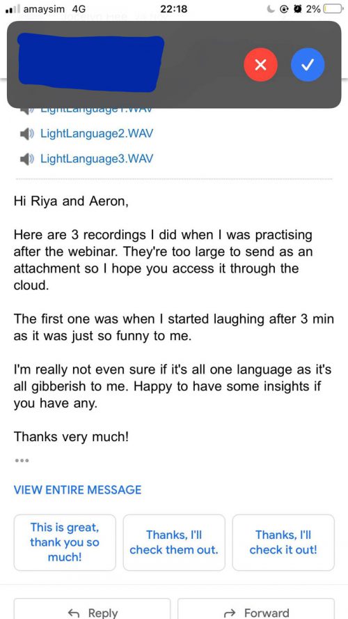 Light Language MasterClass mail